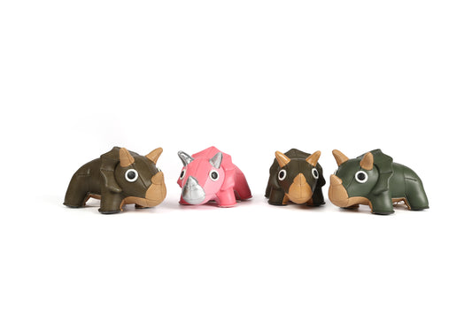 Triceratops Leather Doll | Personalized Handmade Leather Accessories | Leather Crafts | SKY.LIN