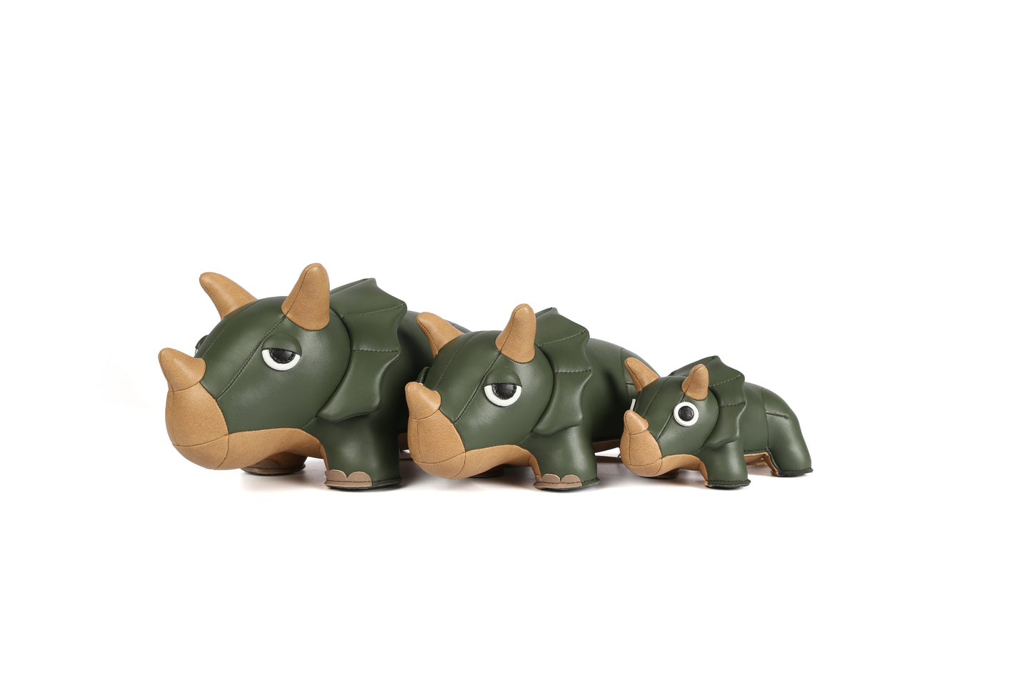 Triceratops Leather Doll | Personalized Handmade Leather Accessories | Leather Crafts | SKY.LIN