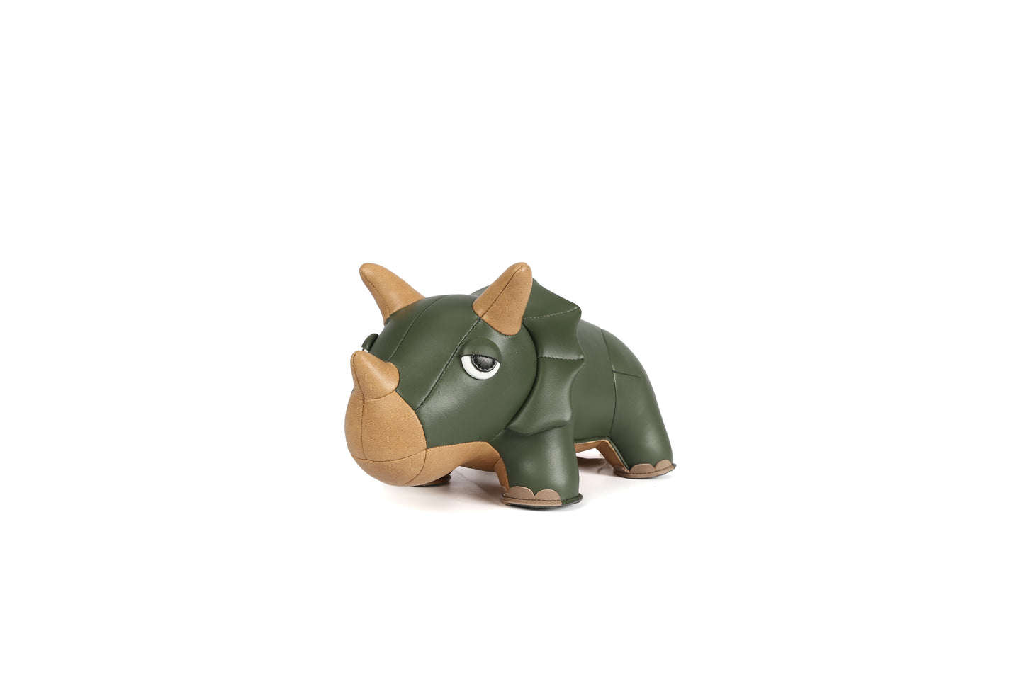 Triceratops Leather Doll | Personalized Handmade Leather Accessories | Leather Crafts | SKY.LIN